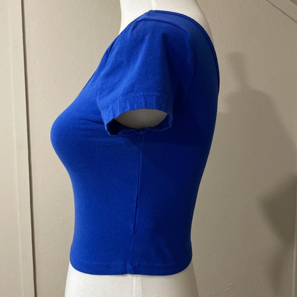 Forever 21 Blue Crop Top, Size Small - Picture 5 of 8